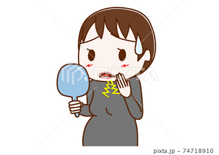 乾燥で唇がカサカサに荒れて痛い妊婦 74718910