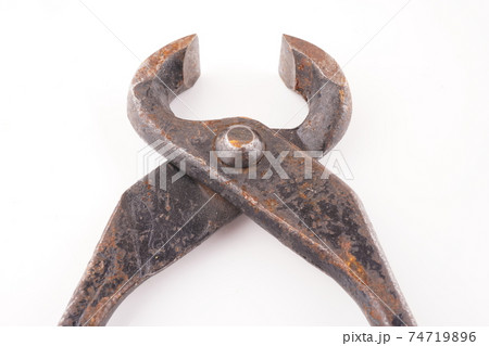rusty pliers on white background rusty pliers on white background 74719896