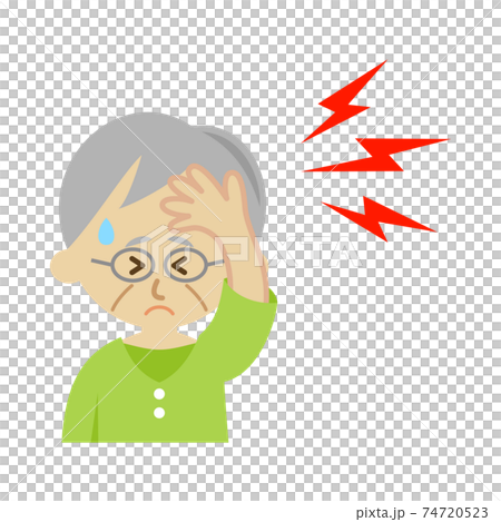 Illustration image of grandpa who has a headache 74720523