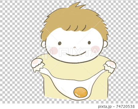 卵を割って料理する子供 74720538