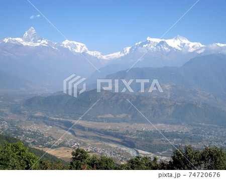 ネパール_ポカラ_サランコットの丘_マチャプチャレ_ヒマラヤ 74720676