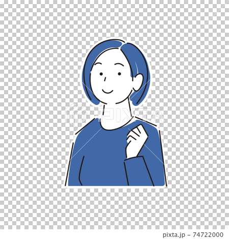 笑顔の女性 程よいシンプルなイラスト ベクター 74722000