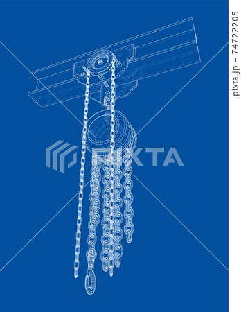 A Hoist on the beam. Vector 74722205