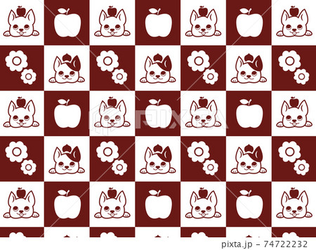 犬とりんごの壁紙 74722232