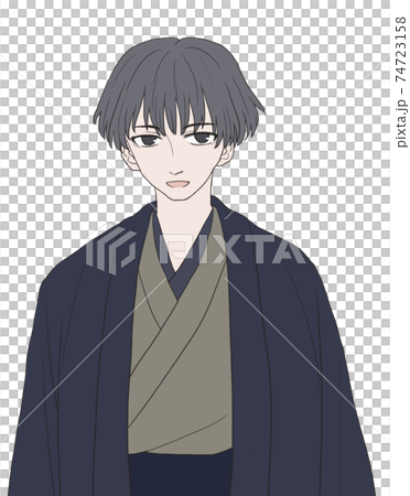 着物 男性 笑顔のイラスト素材 着物 男性 笑顔のイラスト素材