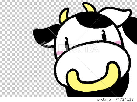 牛の顔のアップ のイラスト素材