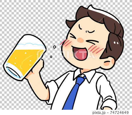 ビールを飲む男性のイラスト素材
