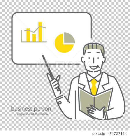 Simple and fashionable line art illustration material of veteran businessmen Simple and fashionable line art illustration material of veteran businessmen 74727154