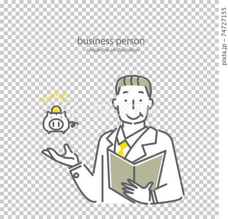 Simple and fashionable line art illustration material of veteran businessmen Simple and fashionable line art illustration material of veteran businessmen 74727155