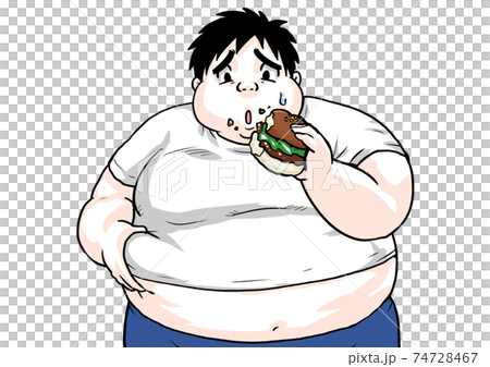 デブ 肥満 太ってる メタボ 脂肪 成人病 糖尿病 不健康 お腹 内臓 ふくよかのイラスト素材