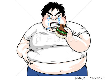 デブ 肥満 太ってる メタボ 脂肪 成人病 糖尿病 不健康 お腹 内臓 ふくよかのイラスト素材
