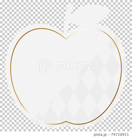 Apple frame white & gold partly diamond pattern Apple frame white & gold partly diamond pattern 74728951
