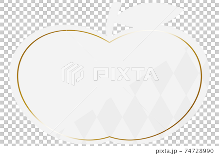 Apple frame white & gold partly diamond pattern horizontal position 74728990