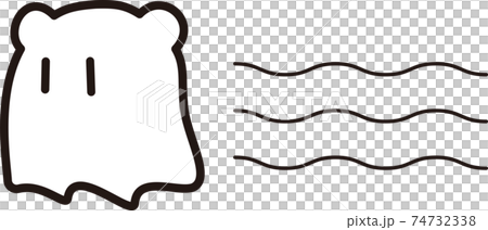 とても可愛いくま耳付きおばけのベクターイラスト 74732338