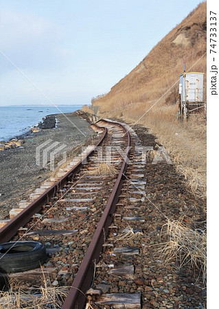 被災した線路（JR北海道・日高本線・大狩部駅付近） 74733137