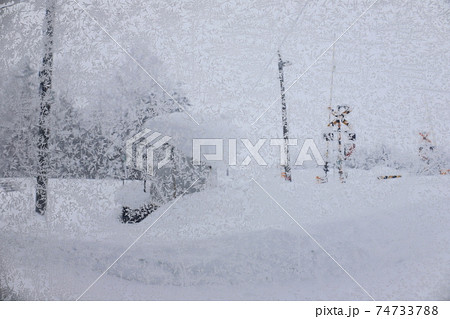 北海道 剣淵 北剣淵駅 しばれる窓から見る風景 北海道 剣淵 北剣淵駅 しばれる窓から見る風景 74733788