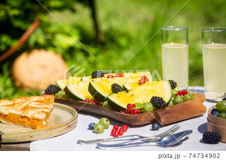 Outdoor summer picnic Outdoor summer picnic 74734902