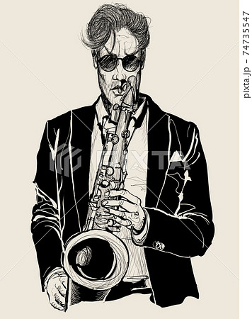 saxophone player in black 74735547