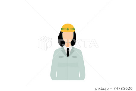 工事現場の監督のポーズセット 女性のイラスト素材