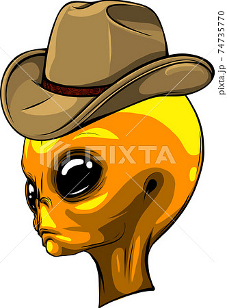 alien head with hat vector illustration design 74735770
