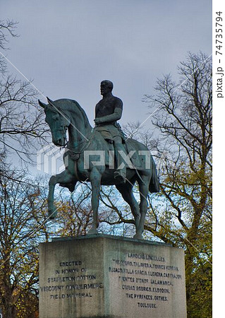 Equestrian Statue of Viscount Combermere, the prominent military commander Stapleton Stapleton-Cotton.Chester, UK. 74735794