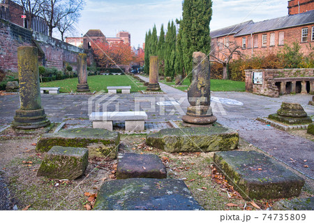 The Roman Gardens in Chester,UK. 74735809
