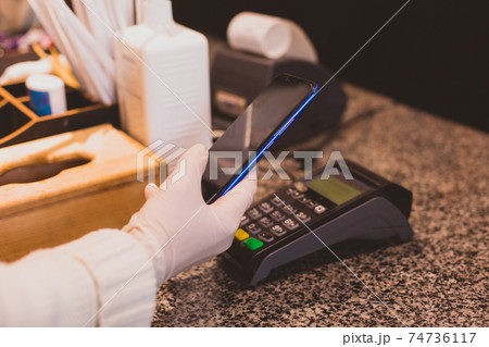 Contactless payments is the best option to keep social distance 74736117
