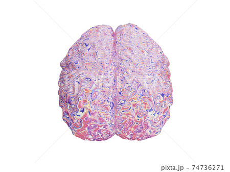 Abstract colored human brain activity, overbrain, overmind, view top, 3d illustration Abstract colored human brain activity, overbrain, overmind, view top, 3d illustration 74736271