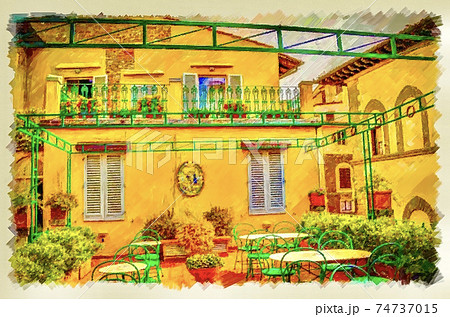 イタリア フィレンツェの風景のイラスト素材