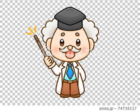 説明する博士のイラスト素材のイラスト素材