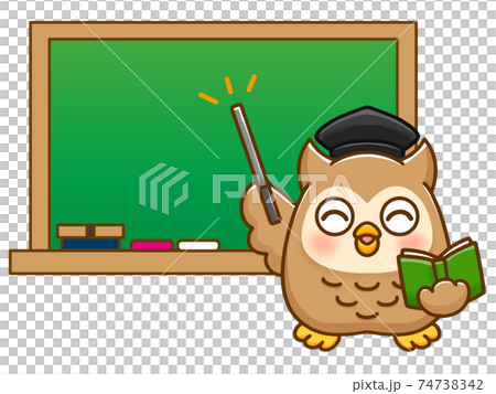 授業するフクロウのイラスト3のイラスト素材