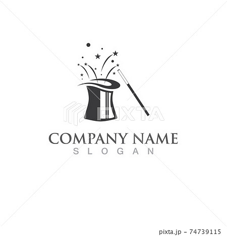 Magician hat logo and symbol icon vector image 74739115