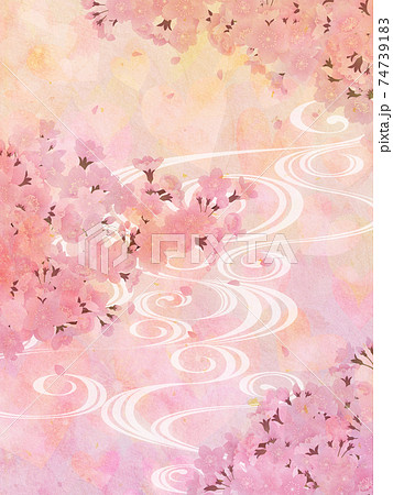 桜　和風背景素材 74739183