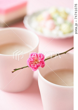 甘酒と桃の花 74741076