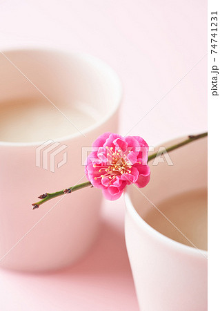 甘酒と桃の花 74741231