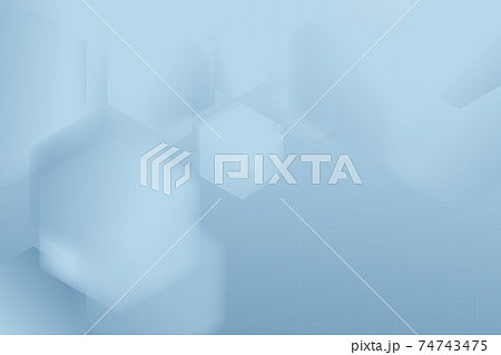 Abstract soft blue hexagons geometric shape technology digital hi tech concept background. Space for your text 74743475