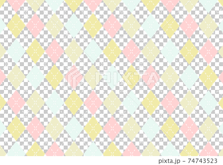 [背景材料]菱形格子39白色背景（粉紅色，黃綠色，卡其色，白色，淺藍色） 74743523