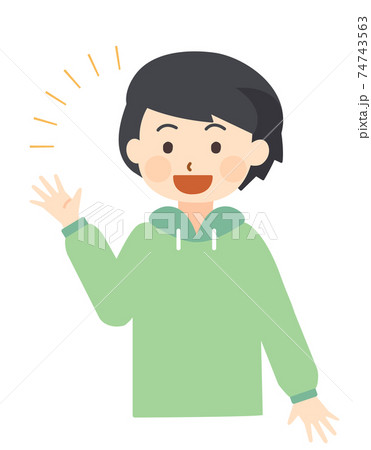 笑顔で話している子供 74743563