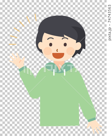 笑顔で話している子供 74743563