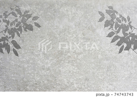 コンクリート壁 葉っぱの影のイラスト素材