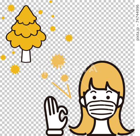 面具女性花粉病雪松病毒病預防花粉人圖標說明 74744996