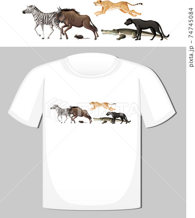 Group of wild animals design for t-shirt Group of wild animals design for t-shirt 74745084