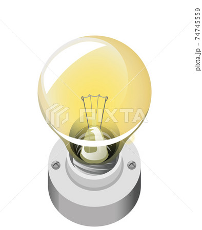 Light bulb cartoon style isolated on white background 74745559