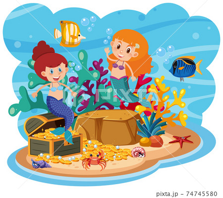 Mermaid in underwater world 74745580