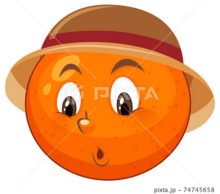 Orange cartoon character with facial expression 74745658