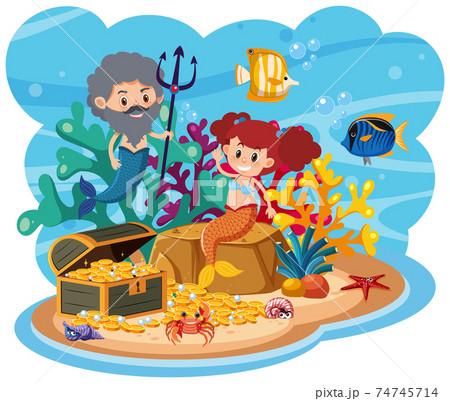 Mermaid in underwater world Mermaid in underwater world 74745714