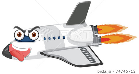Airplane cartoon character with crazy face expression on white background Airplane cartoon character with crazy face expression on white background 74745715