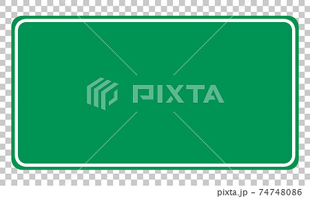 Empty green traffic banner on transparent background 74748086