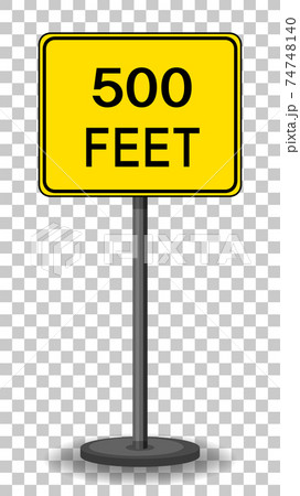 Yellow traffic warning sign on transparent background Yellow traffic warning sign on transparent background 74748140