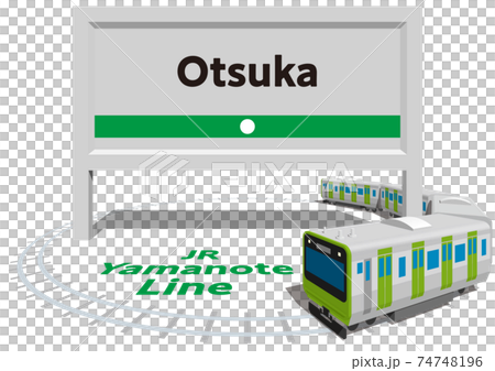 Otsuka　JR山手線のフレームとパネル　日本東京　ベクターイラスト背景透明 74748196